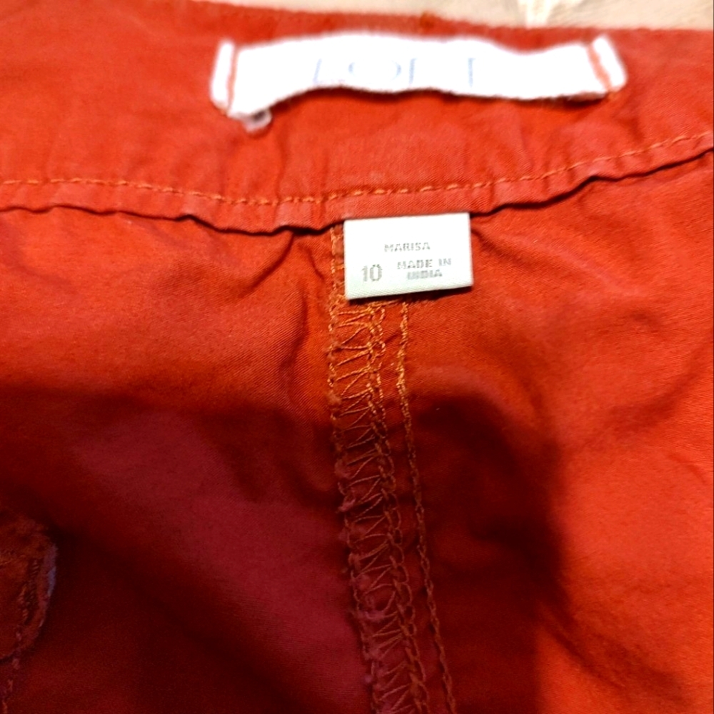 🍂 Fabulous Loft Rich Sienna Burnt Orange Ankle Active Wear Cargo Pants - 10 - Picture 14 of 14